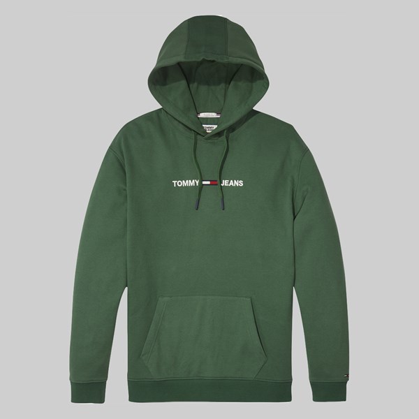 TOMMY JEANS SMALL LOGO HOODIE HUNTER GREEN 